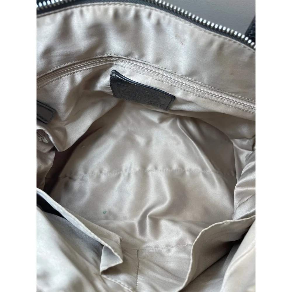 Coach Signature Snakeskin Print Satchel Bag Pewter Accents Shoulder‎ Bag